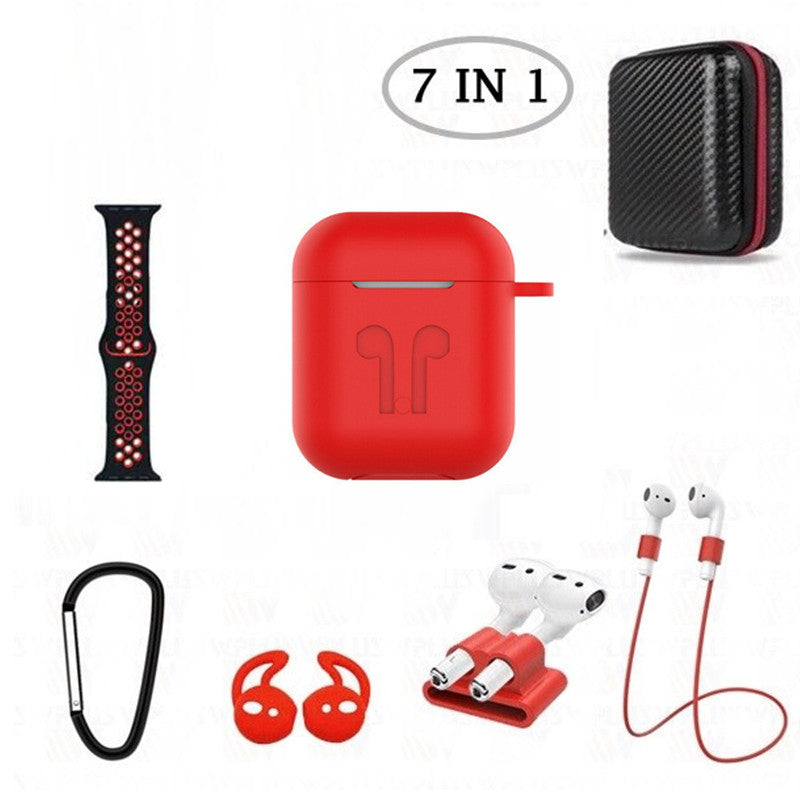 7 in 1 Silicone Case with Nike Sport Style Watch Band for AirPods 1 2 (1st 2nd Gen.) 7 in 1 Silicone Case with Nike Sport Style Watch Band for AirPods 1 2 (1st 2nd Gen.)